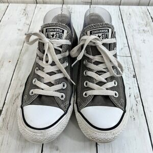 Converse All Star Men's Low Top Sneakers Gray Canvas Shoes‎ Size 8